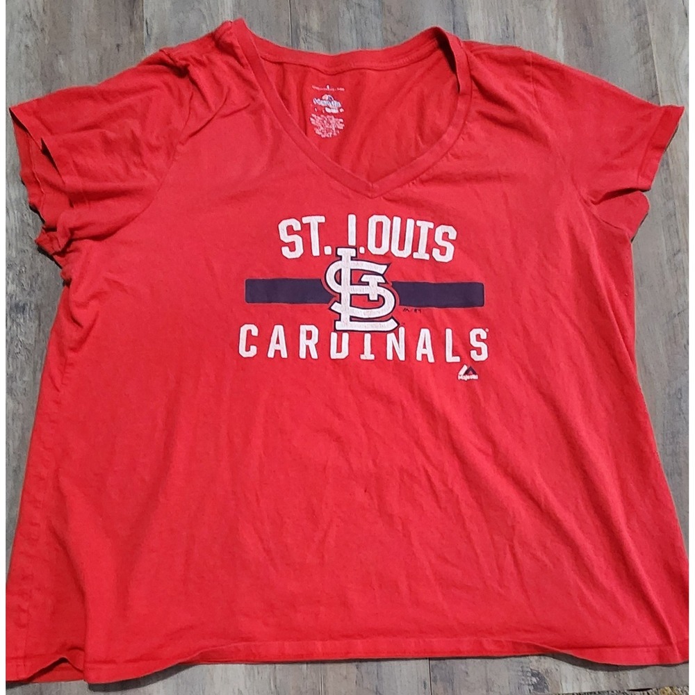St. Louis Cardinals MLB Red T-shirt Womens Appears To Be 4XL (See Pics)